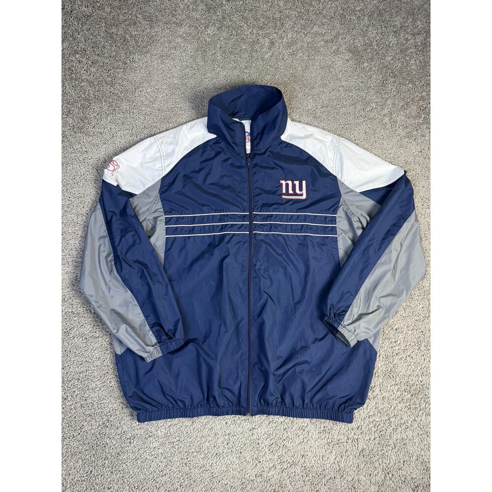 New York Giants Jacket Mens XL Blue NFL Football Windbreaker Full Zip NFL